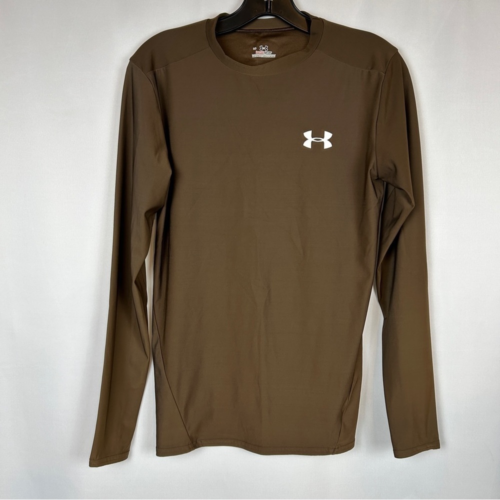 Under Armour HeatGear Brown Long Sleeve Athletic Top Size Large